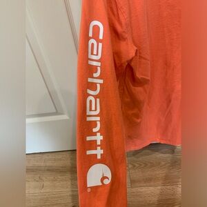 Carhartt Vibrant Orange Logo Sleeve Shirt